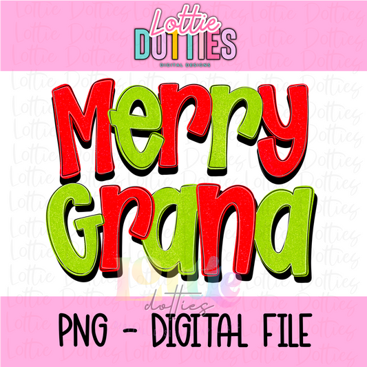 Merry Grana Png - Christmas Sublimation Design- Digital Download