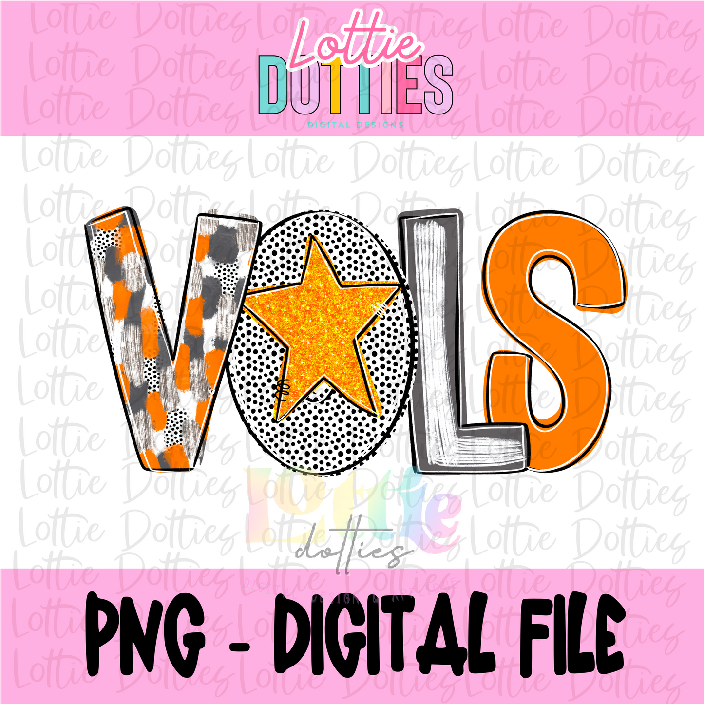Vols Png | Vols Orange and Gray Poppy Design | Poppy School Spirit Design | Digital Download