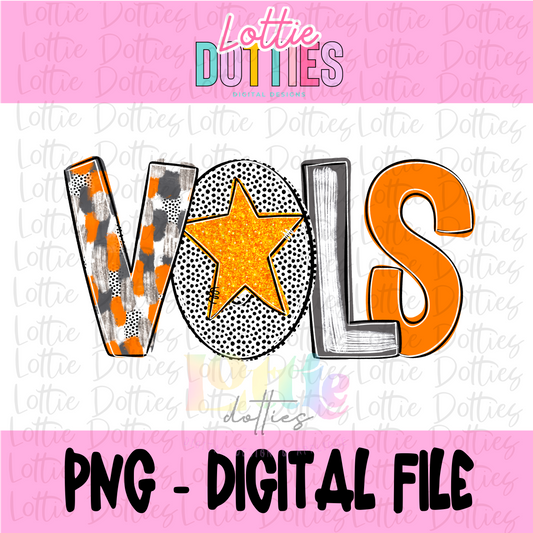 Vols Png - Vols Orange and Gray Poppy Design - Poppy School Spirit Design - Digital Download