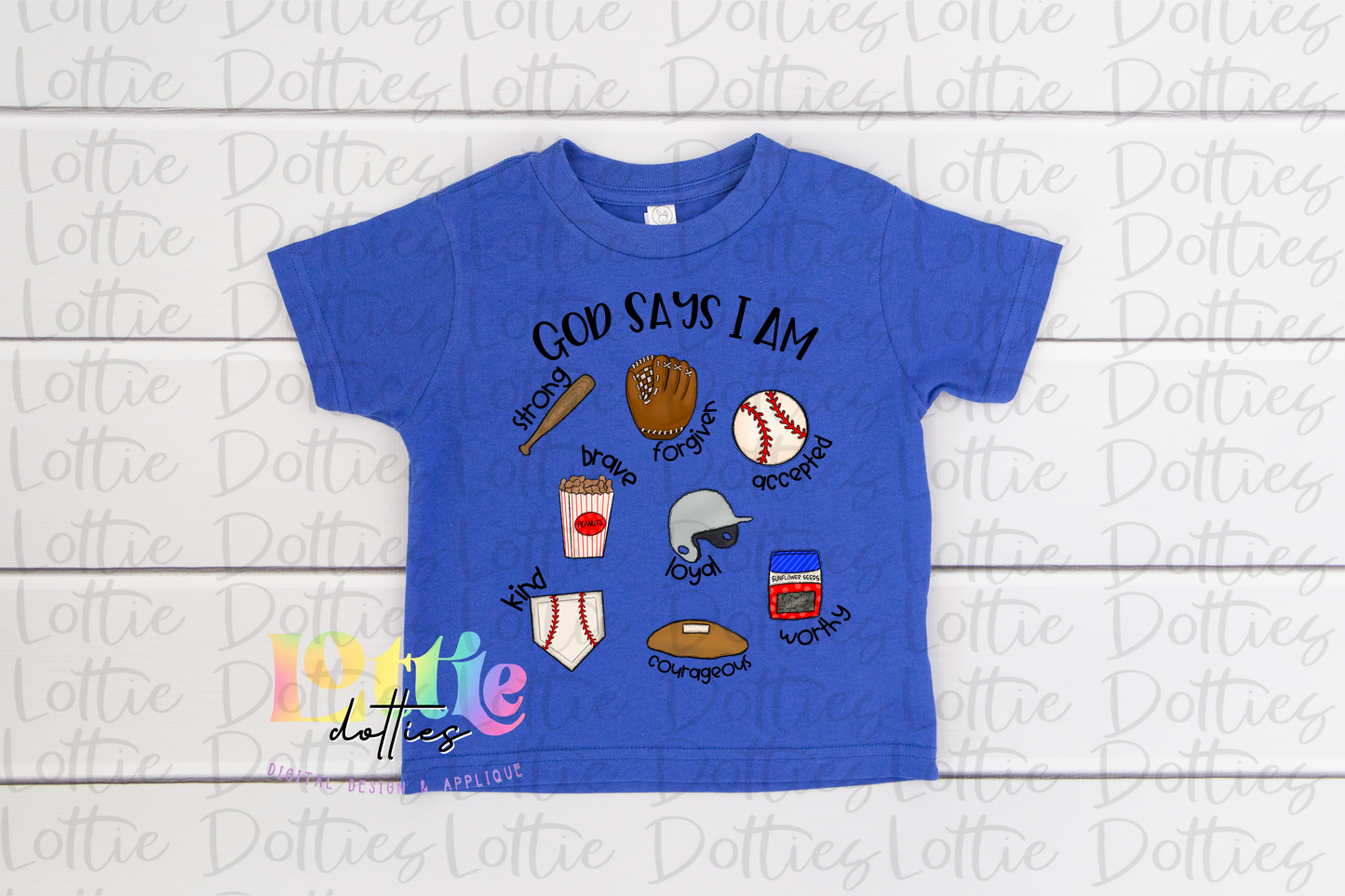 God Says I Am - Baseball - Png - Baseball PNG - Digital Download