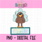 Turkey Name Box Png - Turkey Gingham - Thanksgiving Sublimation Design- Digital Download