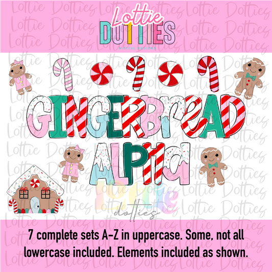 Gingerbread Alpha Pack - Christmas Alpha - Alphabet Clipart - Instant Download