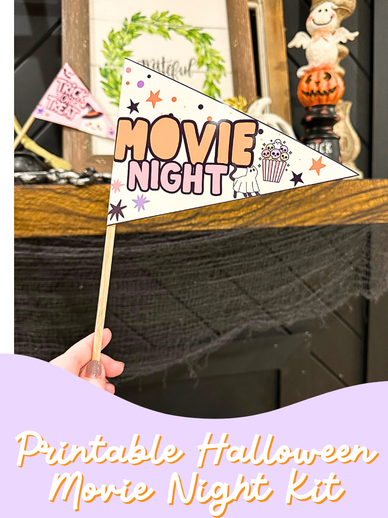 Printable Halloween Pennant Flags | Cute Spooky Party Decorations | Trick or Treat, Movie Night & Boo Basket Printables