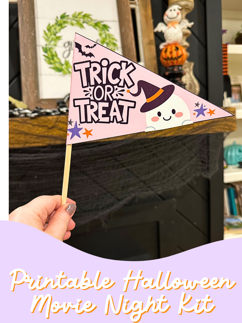Printable Halloween Pennant Flags | Cute Spooky Party Decorations | Trick or Treat, Movie Night & Boo Basket Printables