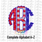 Patriotic Scallop Alphabet - Patriotic Alpha Pack - Alphabet Clipart - Instant Download - Patriotic