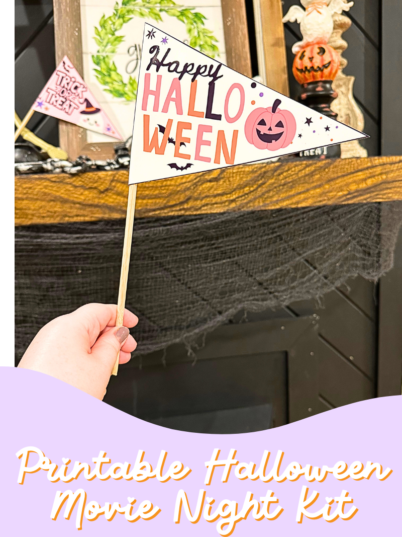 Printable Halloween Pennant Flags | Cute Spooky Party Decorations | Trick or Treat, Movie Night & Boo Basket Printables