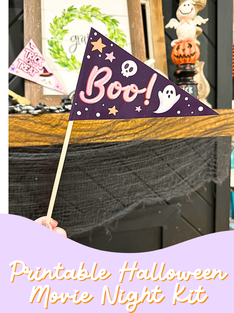 Printable Halloween Pennant Flags | Cute Spooky Party Decorations | Trick or Treat, Movie Night & Boo Basket Printables