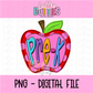 Pre-K Apple PNG - Pre-K Apple Sublimation - Digital Design