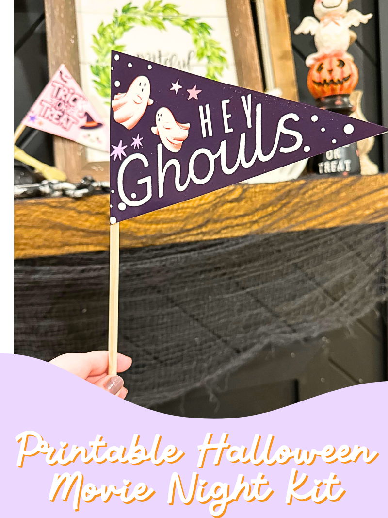 Printable Halloween Pennant Flags | Cute Spooky Party Decorations | Trick or Treat, Movie Night & Boo Basket Printables