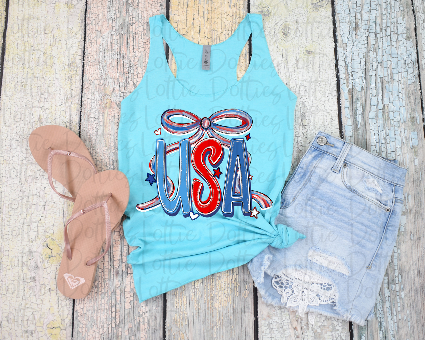USA Bow PNG - Red White and Blue Patriotic - Sublimation - Digital Download