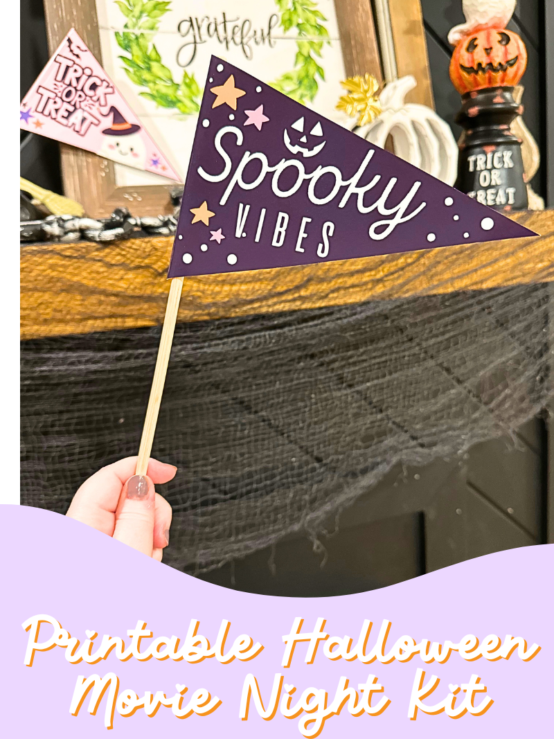 Printable Halloween Pennant Flags | Cute Spooky Party Decorations | Trick or Treat, Movie Night & Boo Basket Printables
