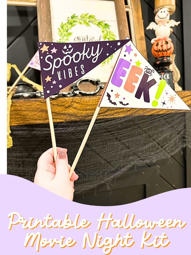 Printable Halloween Pennant Flags | Cute Spooky Party Decorations | Trick or Treat, Movie Night & Boo Basket Printables