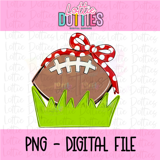 Football Bow - Red & White Football Bow PNG - Bow Design Sublimation - Digital Download
