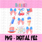 Patriotic Coquette PNG - Patriotic Png - Digital Download