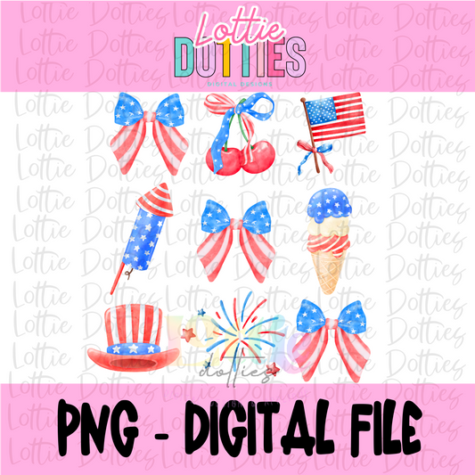 Patriotic Coquette PNG - Patriotic Png - Digital Download