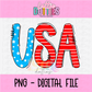 USA Png - Patriotic Sublimation Designs - Digital Download