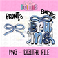 Bruins PNG - Navy & Columbia Bow Design Sublimation design -   Digital Download