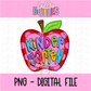 Kindergarten Apple PNG - kindergarten Apple Sublimation - Digital Design