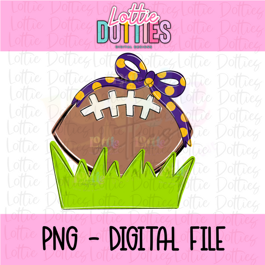 Football Bow - Purple & Gold Football Bow PNG - Bow Design Sublimation - Digital Download