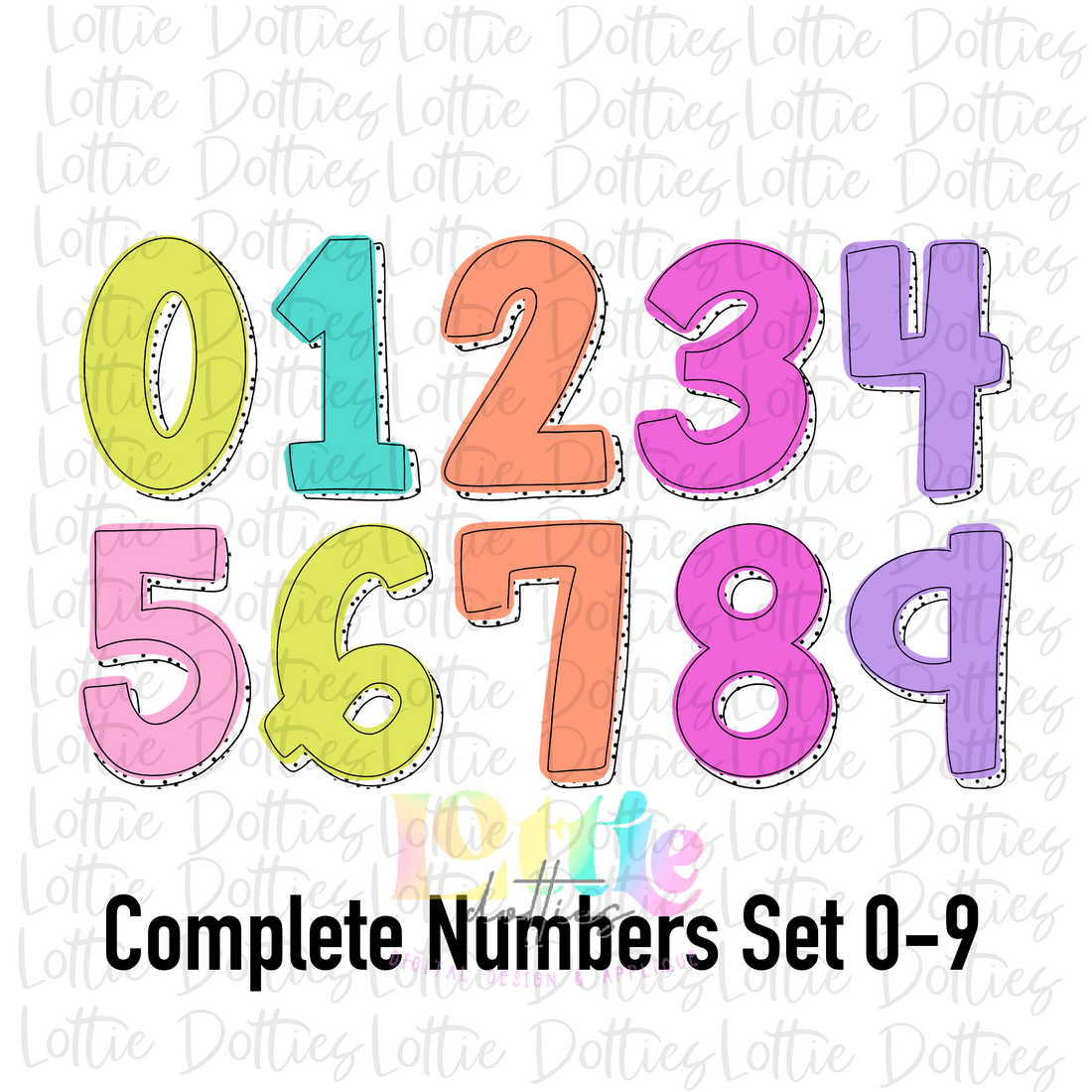 Bright Dottie Number Alpha Png - Bright number Alpha Pack - Digital Do ...