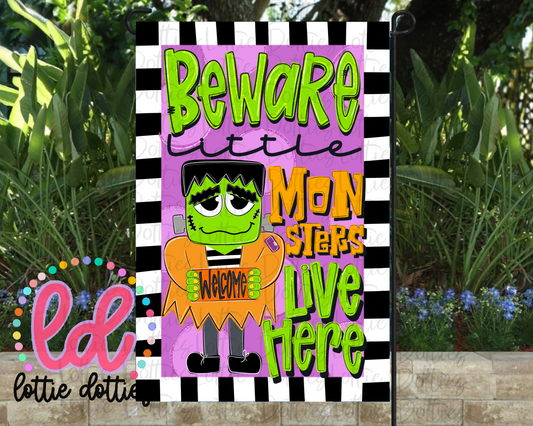 Little Monsters Flag PNG - Halloween Sublimation - Digital Download