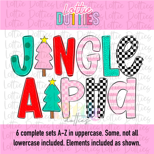 Jingle Alpha Pack - Christmas Alpha - Alphabet Clipart - Instant Download