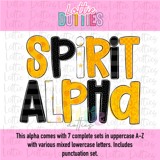 Black and Gold Spirit Alpha | Black and Gold | Hand Lettered Alphabet | Alpha Pack | Alphabet Clipart | Instant Download