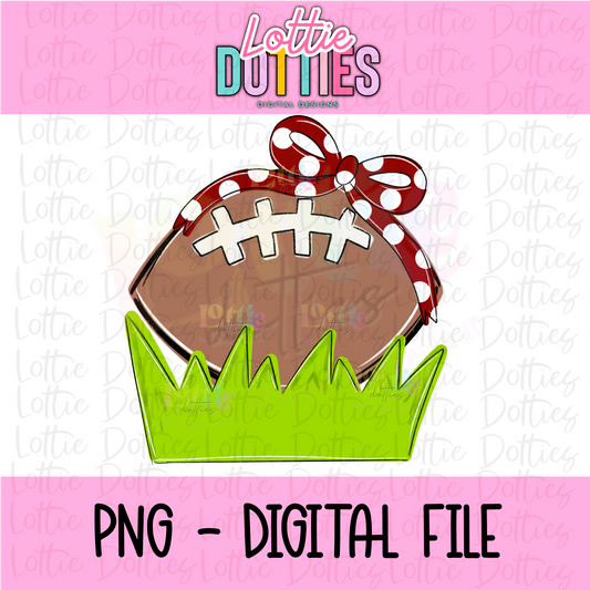 Football Bow - Crimson Football Bow PNG - Bow Design Sublimation - Digital Download