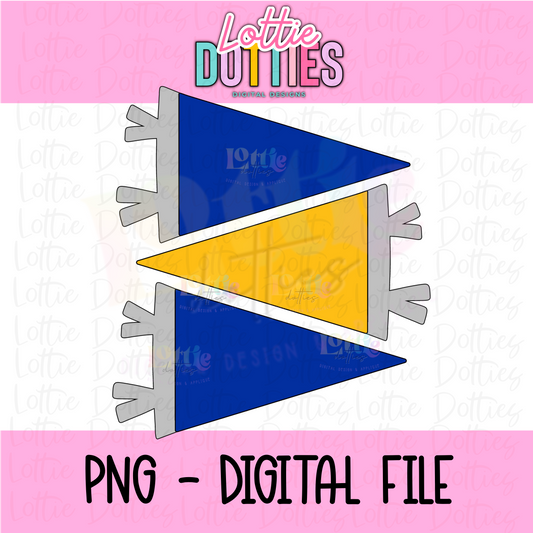 Blue & Gold Flags PNG - Flags Sublimation - Digital Download