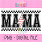 Mama Baseball Lightning Bolt- Black - PNG - Design Sublimation - Digital Download