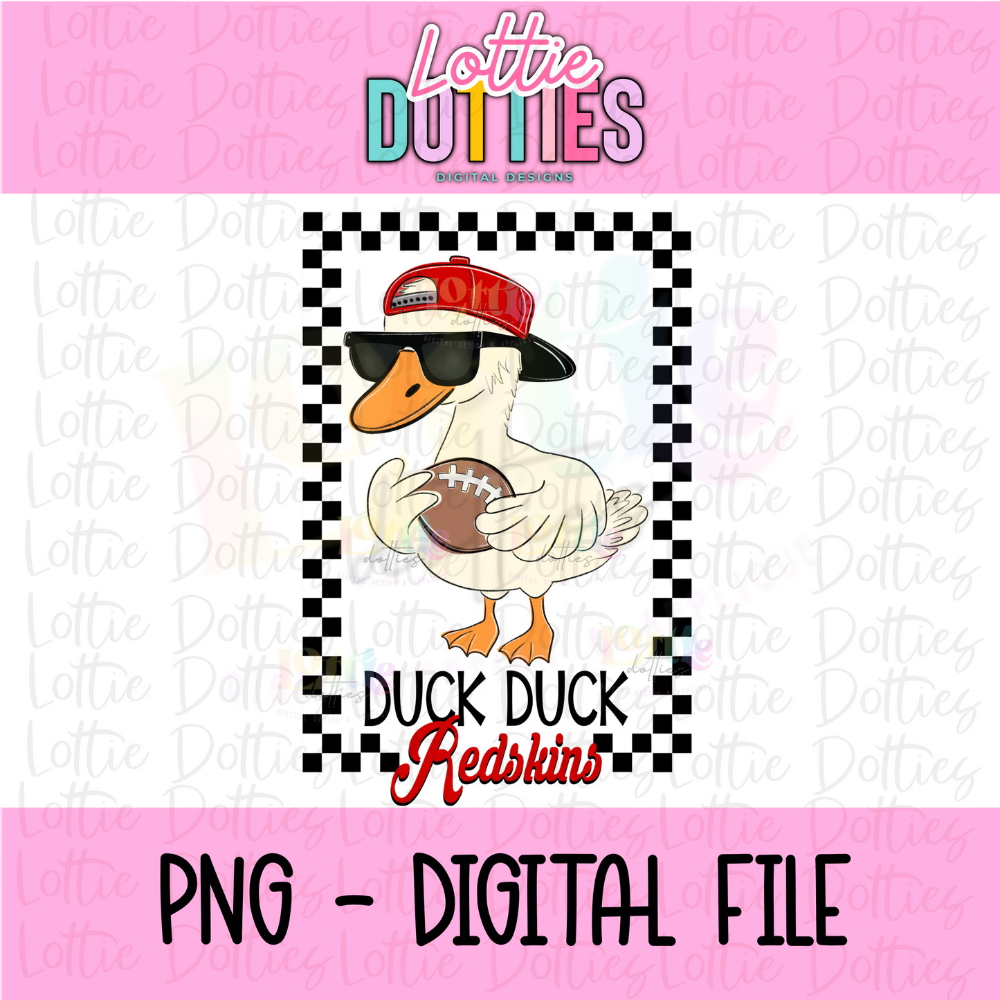 Duck Duck Redskins PNG - Boys Redskins design - Digital Download - coquette mascot