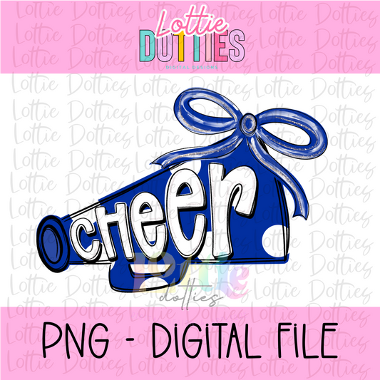 Cheer Megaphone PNG - Royal Sublimation design - Digital Download