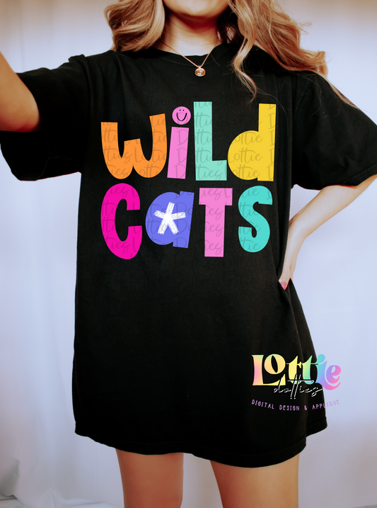 Wildcats Png - wildcats Sublimation- Digital Download - colorful doodle mascot