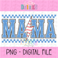 Mama Baseball lightning bolt - Light Blue - PNG - Design Sublimation - Digital Download