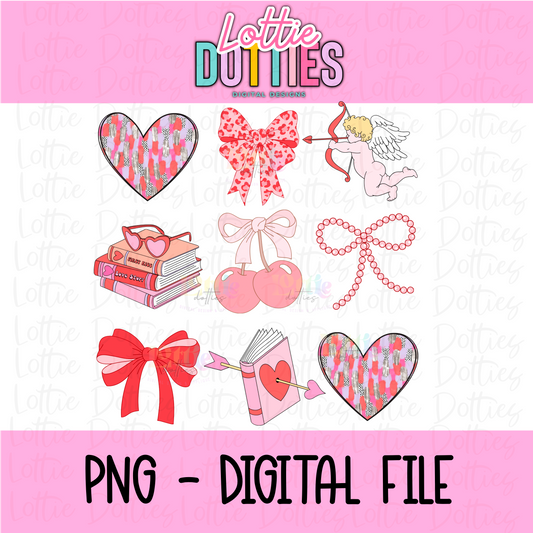 Bookish Valentine’s PNG - Bookish - Valentine's Day Sublimation - Valentines Design