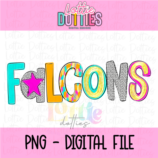 Falcons Mascot PNG - Poppy Mascot Designs - Digital Download