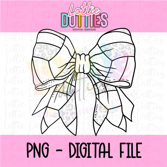 Volleyball Bow - PNG - Bow Design Sublimation - Digital Download