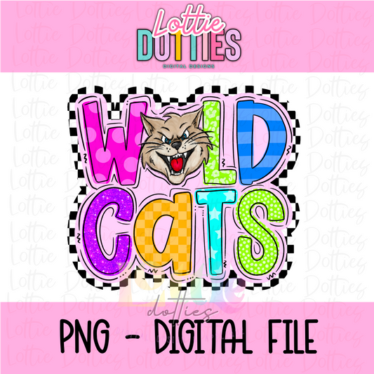 Wildcats - colorful wildcats Png - Wildcats Sublimation Design- Digital Download