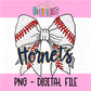 Hornets PNG - Hornets Baseball bow Navy and Gold design - Digital Download