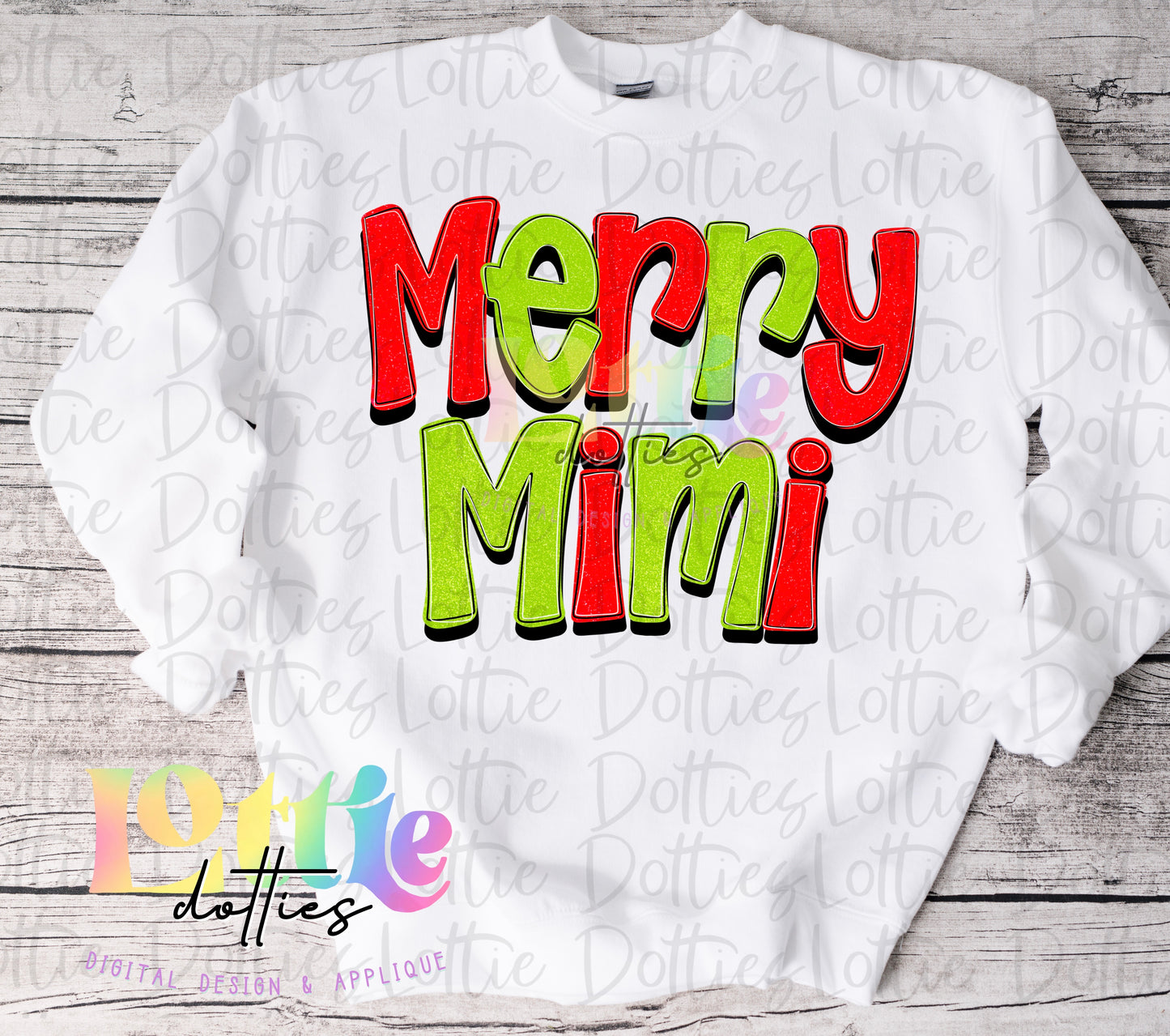 Merry Mimi Png - Christmas Sublimation Design- Digital Download