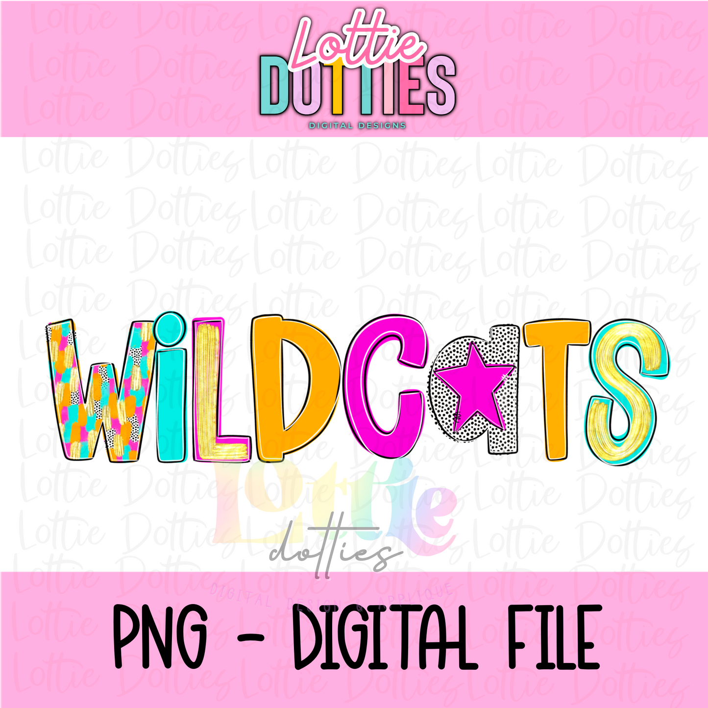 Wildcats Mascot PNG - Poppy Mascot Designs - Digital Download