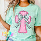 Cross PNG - Pink Cross Floral Bow Sublimation - Digital Download