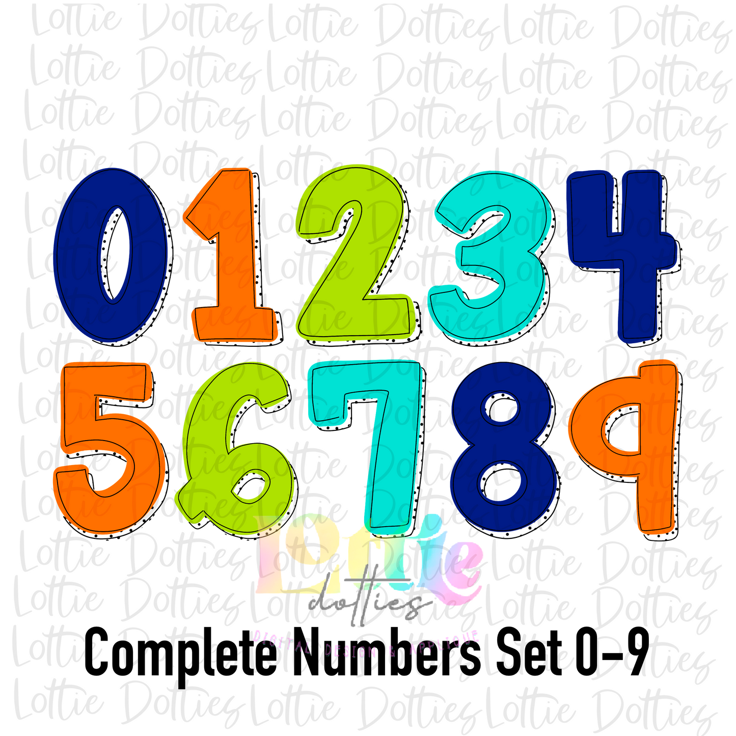 Boy Dottie Number Alpha Png - Boy number Alpha Pack - Digital Download