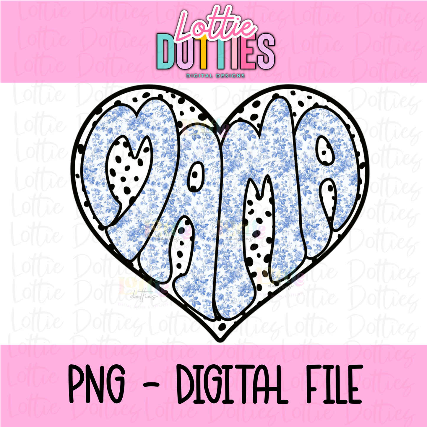 Mama Heart Blue Floral PNG - Mama Heart Blue Floral - Valentine's Day Sublimation - Valentines Design