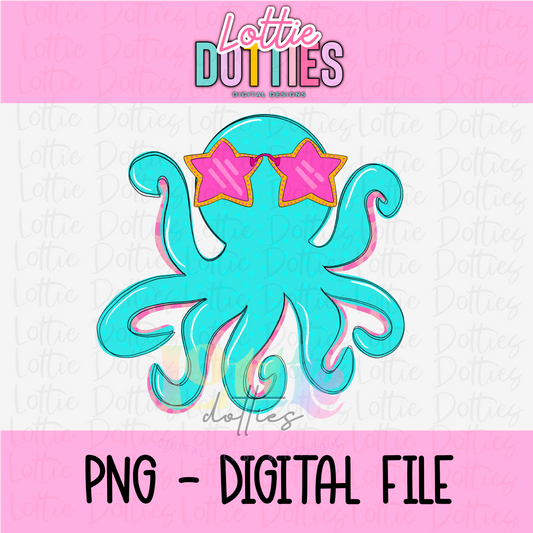 Octopus - Cute Octopus Sublimation Design - Digital Download