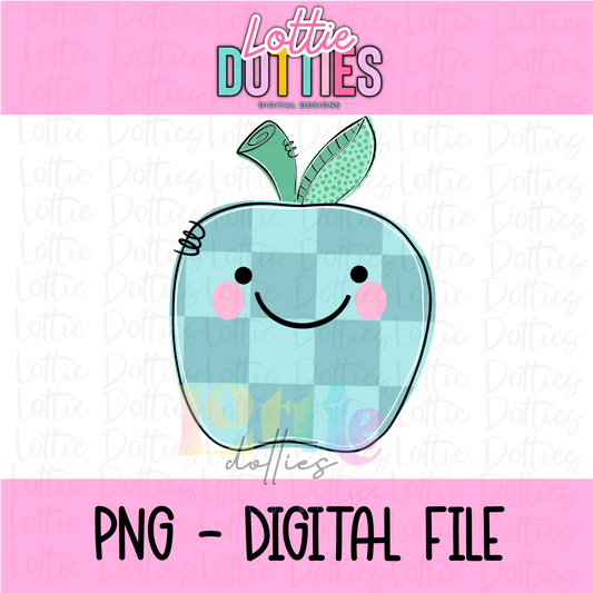 Apple PNG - Blue Apple - Sublimation - Digital Download