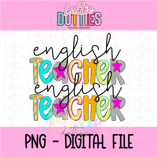 English Teacher PNG - Poppy Teacher Designs - Digital Download