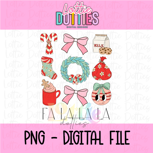 Fa La La La  PNG - Christmas Designs - Digital Download