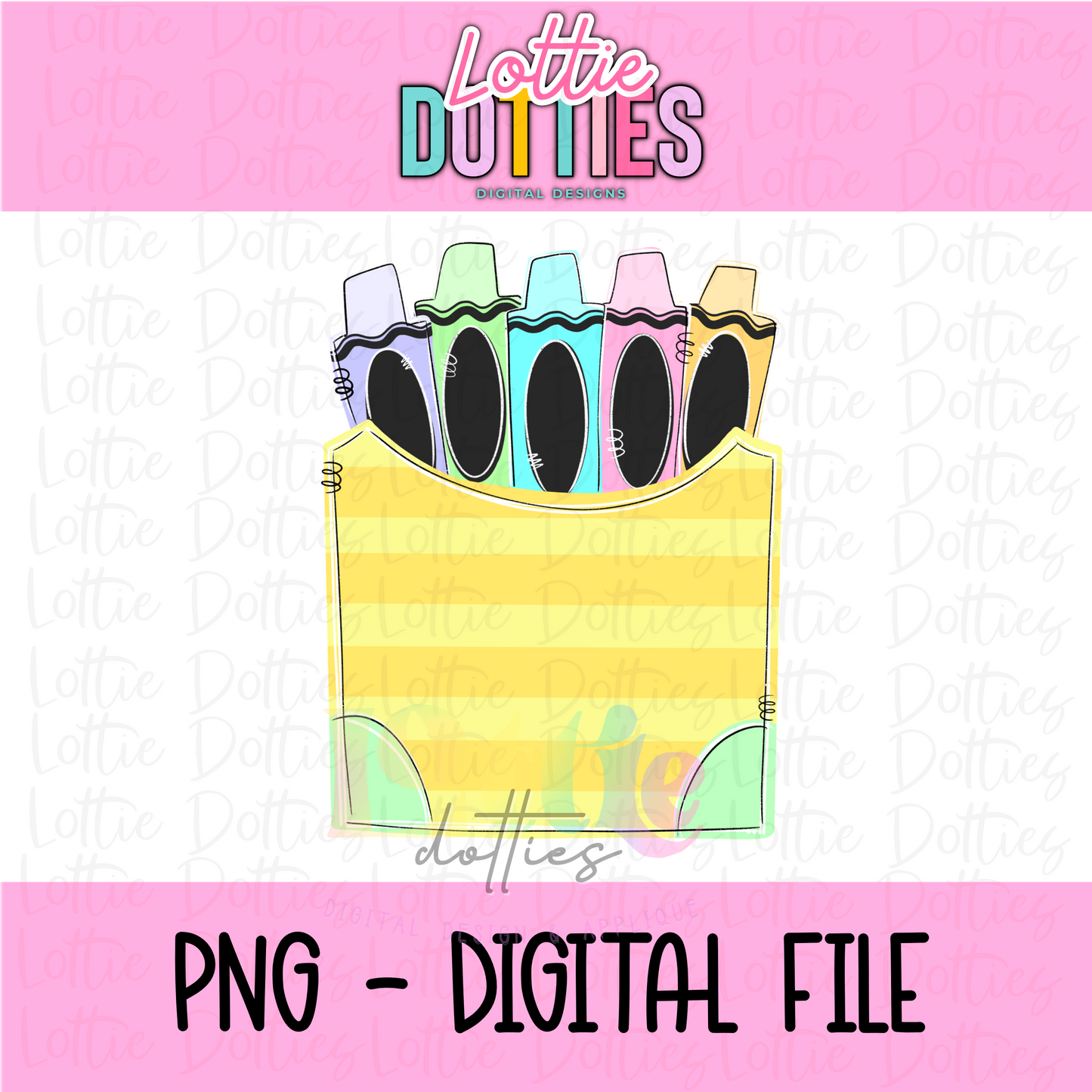 Coloring Box PNG - Pastel Coloring Box - Sublimation - Digital Download