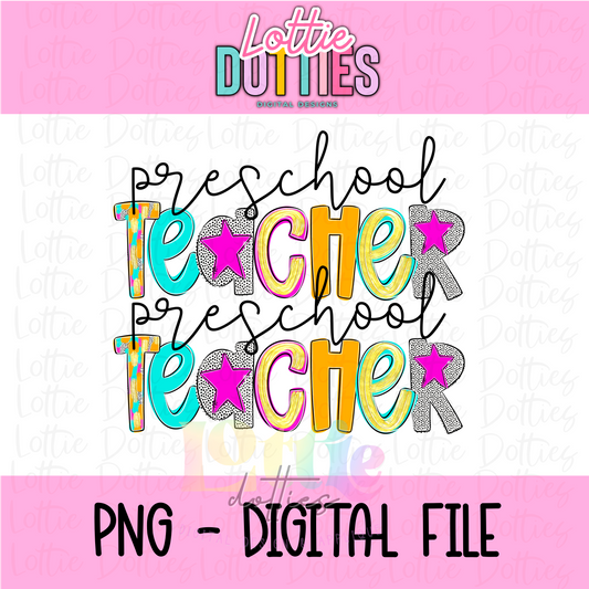 Preschool Teacher PNG - Poppy Teacher Designs - Digital Download